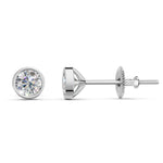 Load image into Gallery viewer, Felra Round Solitaire Diamond Bezal stud Earring
