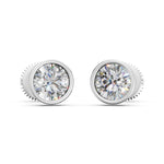 Load image into Gallery viewer, Felra Round Solitaire Diamond Bezal stud Earring
