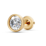 Load image into Gallery viewer, Felra Round Solitaire Diamond Bezal stud Earring
