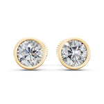 Load image into Gallery viewer, Felra Round Solitaire Diamond Bezal stud Earring
