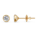 Load image into Gallery viewer, Felra Round Solitaire Diamond Bezal stud Earring
