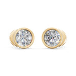 Load image into Gallery viewer, Felra Round Solitaire Diamond Bezal stud Earring
