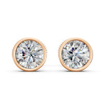 Load image into Gallery viewer, Fayra Round Solitaire Diamond Bezal stud Earring
