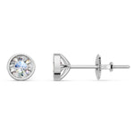 Load image into Gallery viewer, Fayra Round Solitaire Diamond Bezal stud Earring
