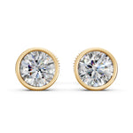 Load image into Gallery viewer, Fayra Round Solitaire Diamond Bezal stud Earring
