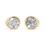 Load image into Gallery viewer, Fayra Round Solitaire Diamond Bezal stud Earring
