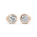 Load image into Gallery viewer, Farza Round Solitaire Diamond Bezal stud Earring
