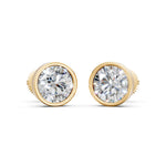 Load image into Gallery viewer, Farza Round Solitaire Diamond Bezal stud Earring
