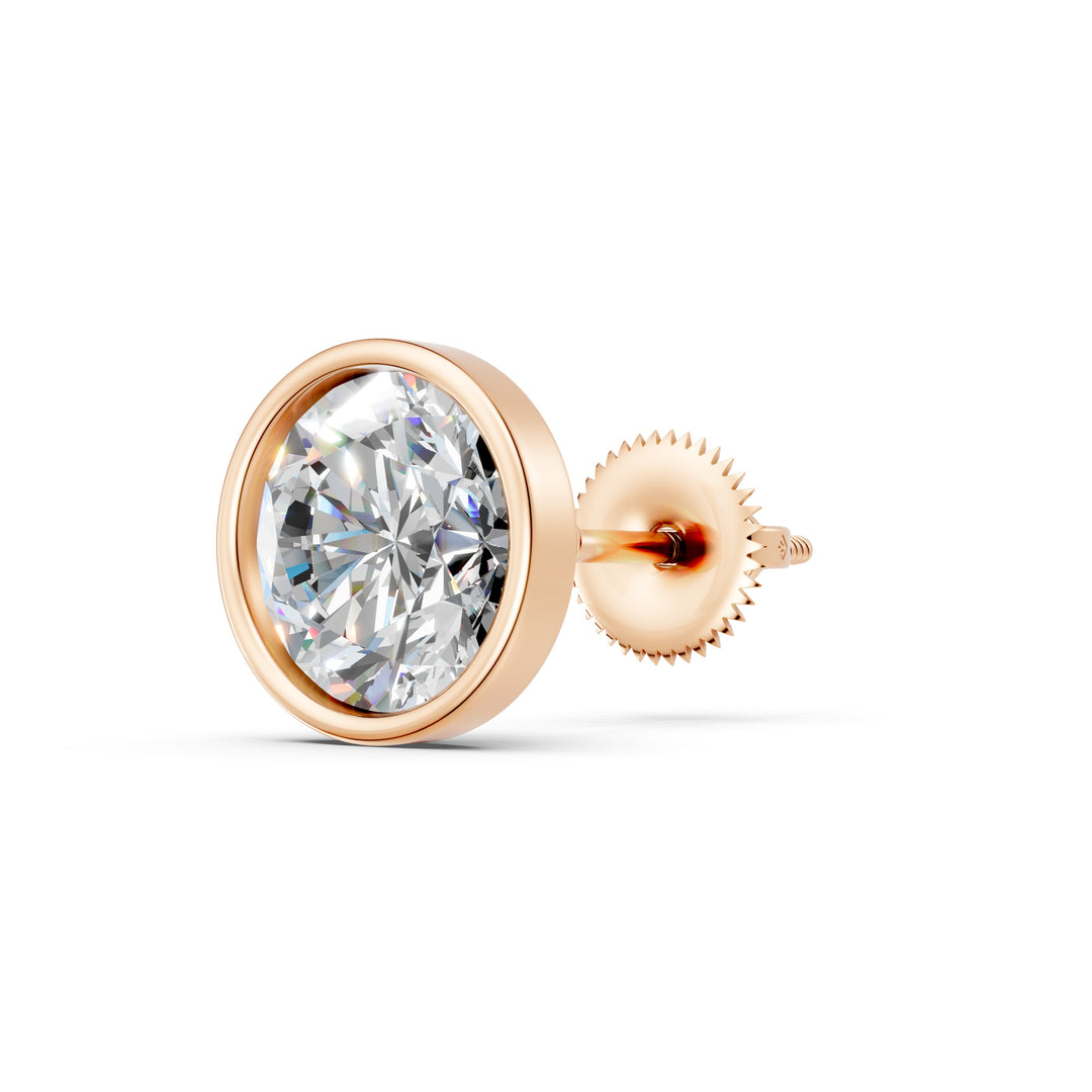 Marza Round Solitaire Diamond stud Earring