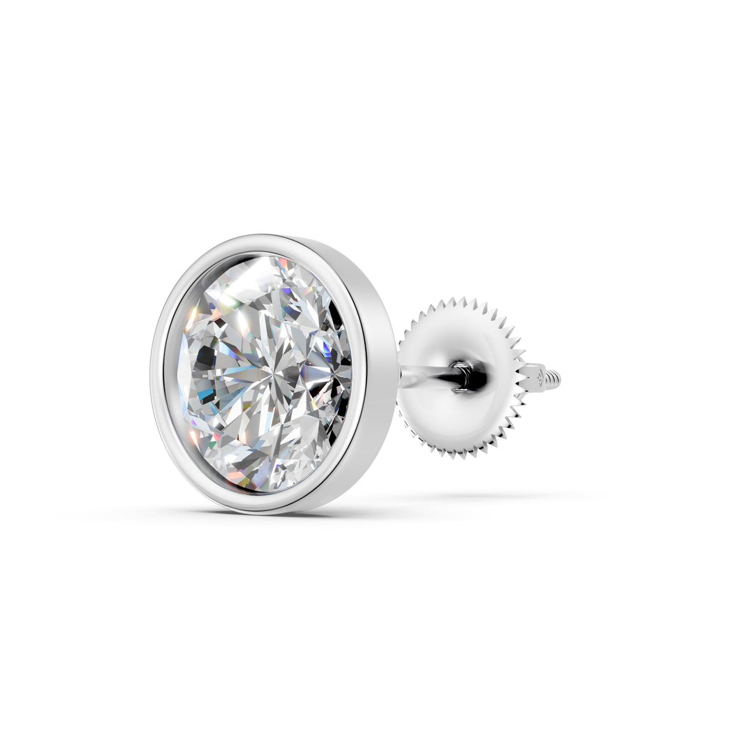Marza Round Solitaire Diamond stud Earring