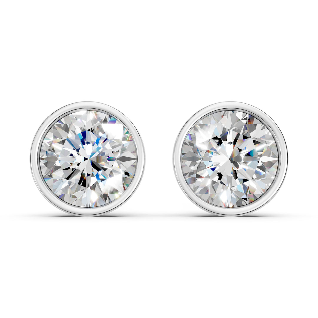 Marza Round Solitaire Diamond stud Earring
