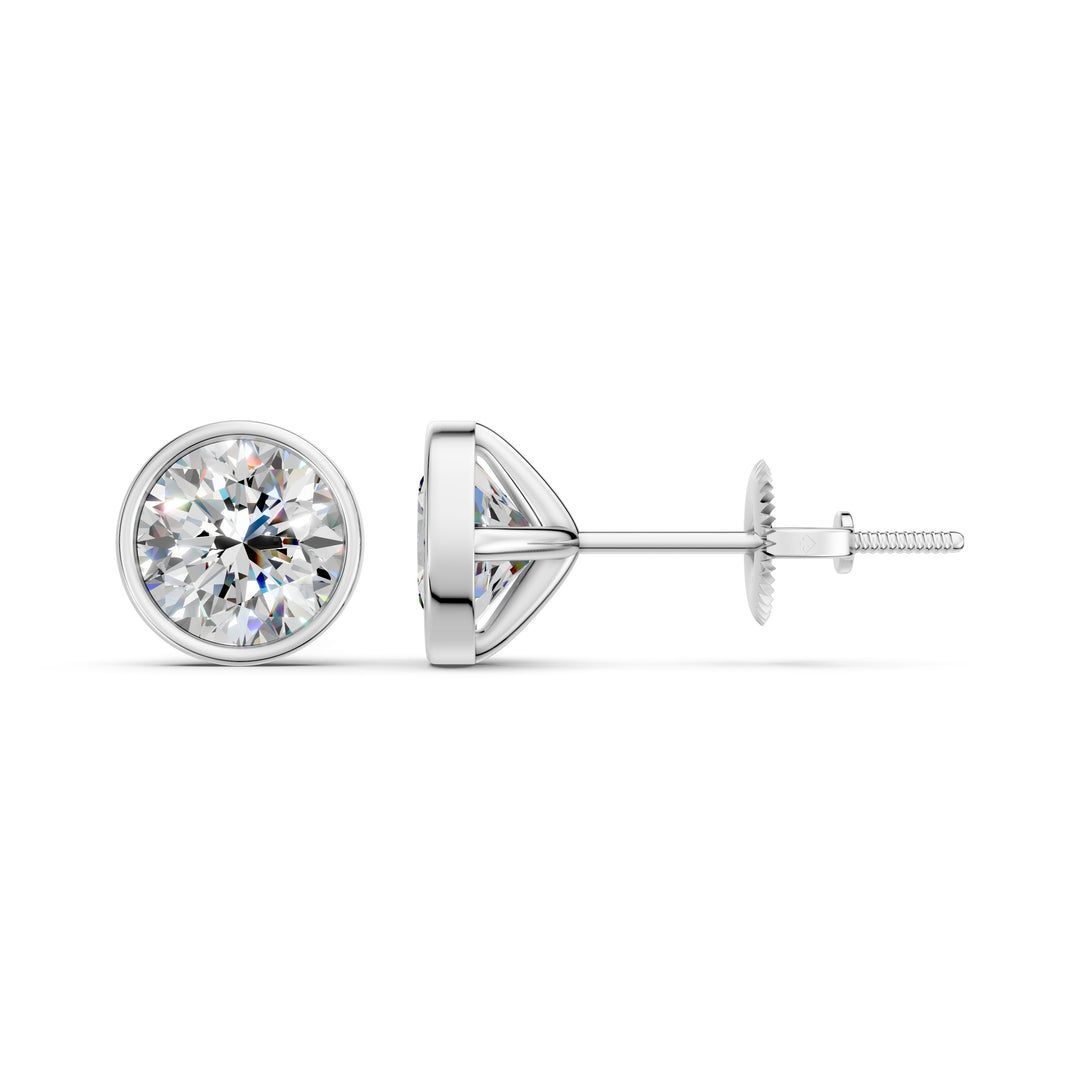 Marza Round Solitaire Diamond stud Earring
