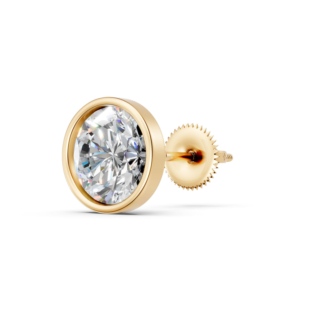 Marza Round Solitaire Diamond stud Earring