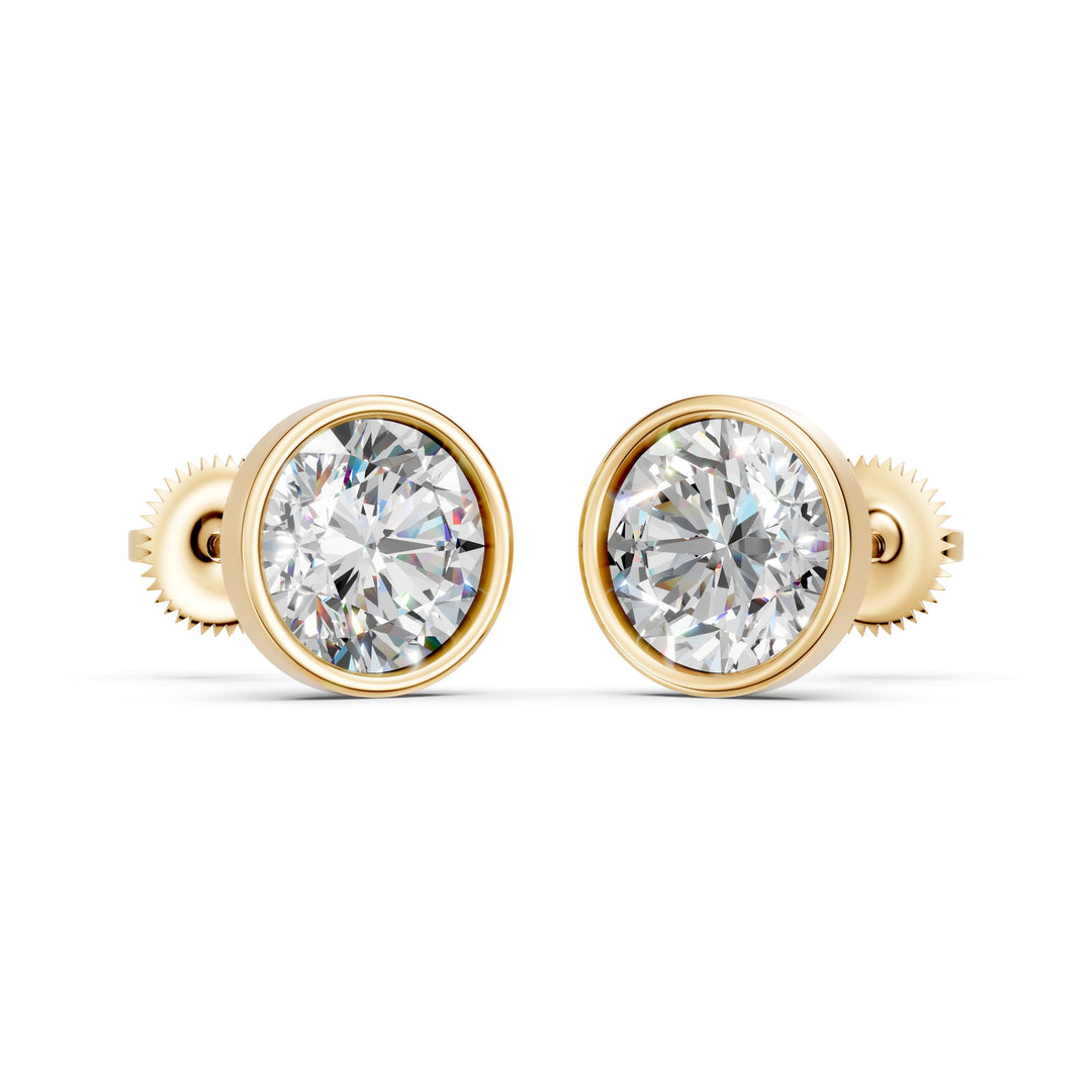 Marza Round Solitaire Diamond stud Earring