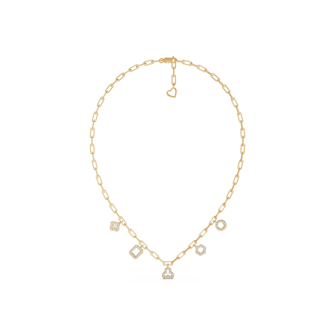 Star Round Diamond Geomatric Necklace