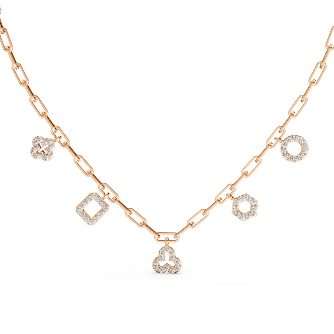 Caira Charm Diamond Geometric Necklace