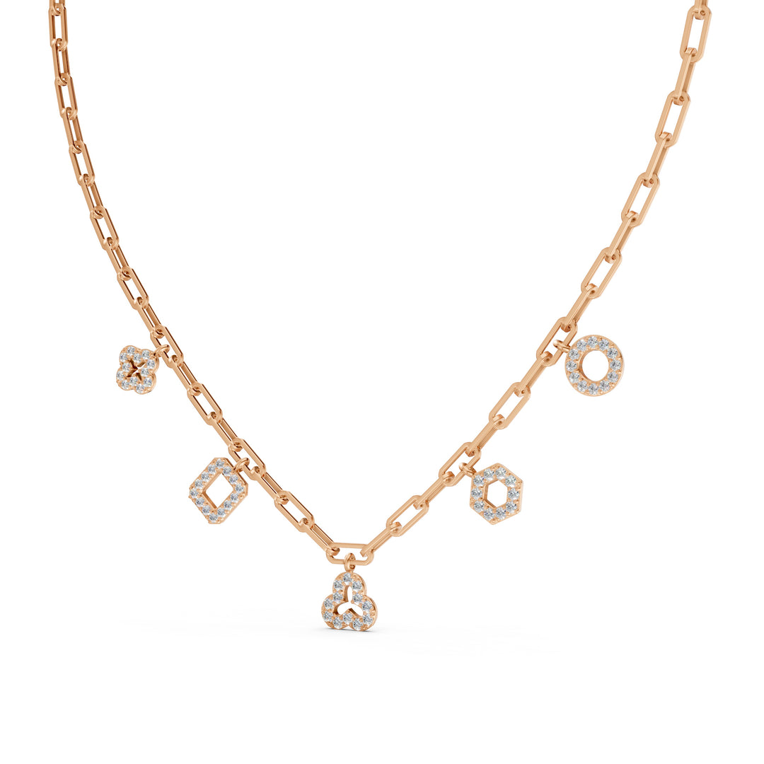 Star Round Diamond Geomatric Necklace