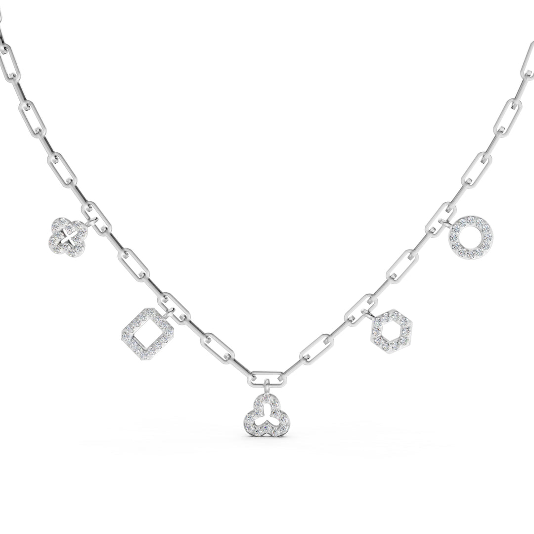 Caira Charm Diamond Geometric Necklace