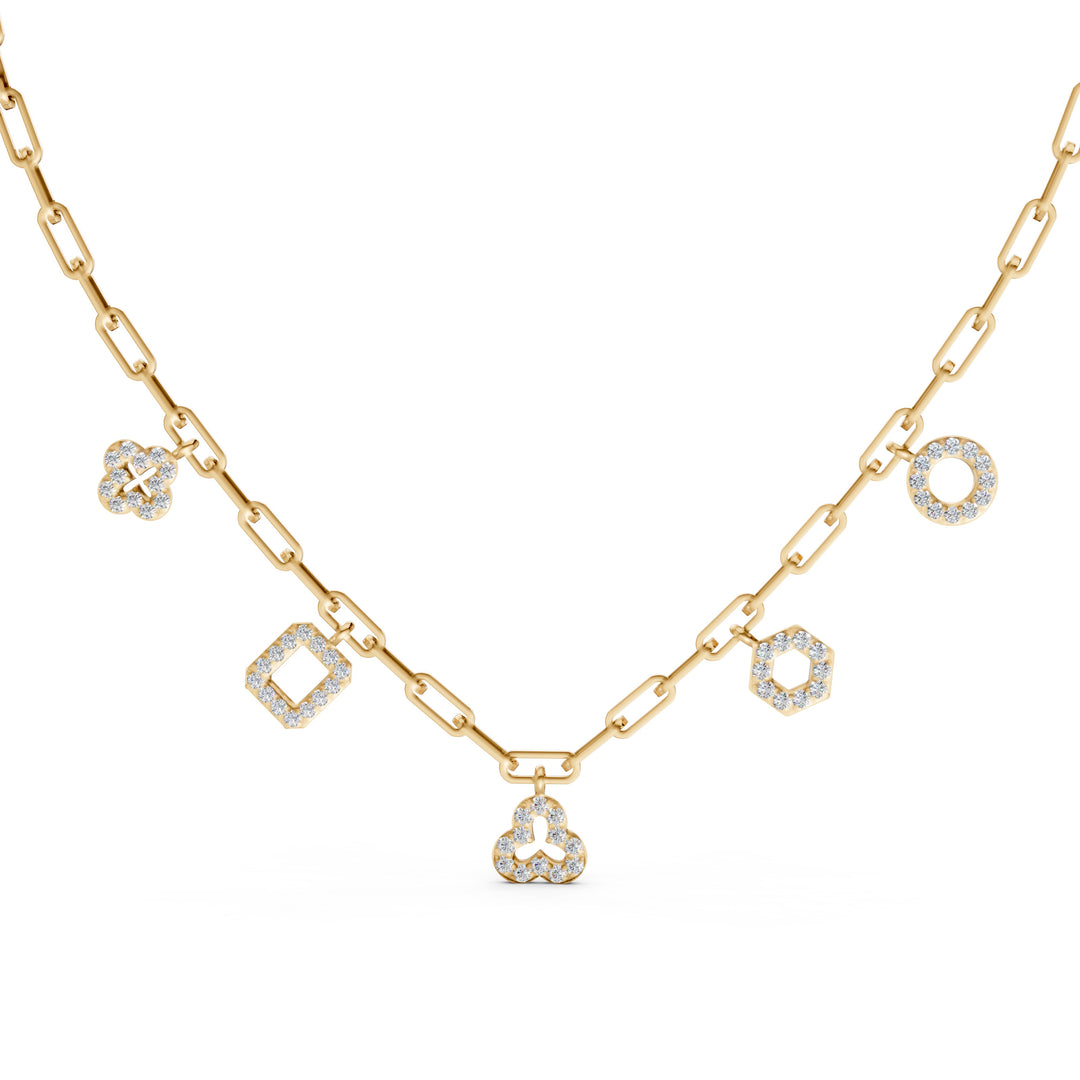 Caira Charm Diamond Geometric Necklace