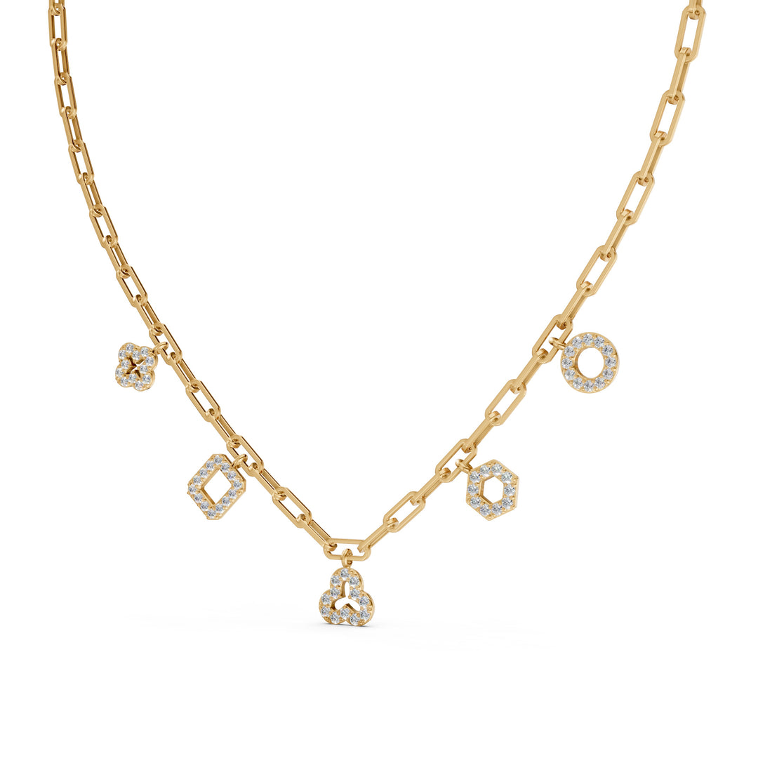 Caira Charm Diamond Geometric Necklace