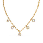 Load image into Gallery viewer, Caira Charm Diamond Geometric Necklace
