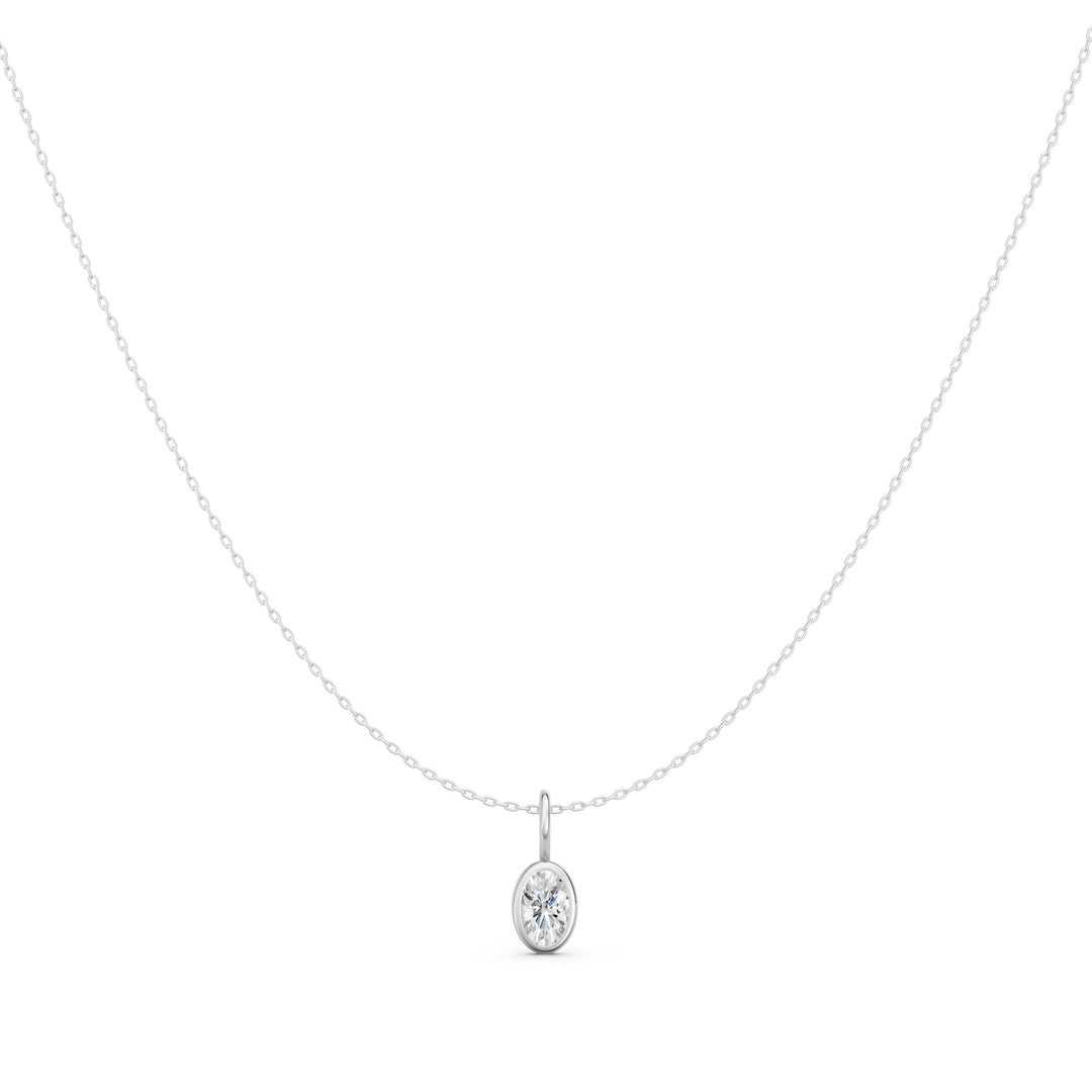 Gleam Oval Solitaire Ladies Pendant