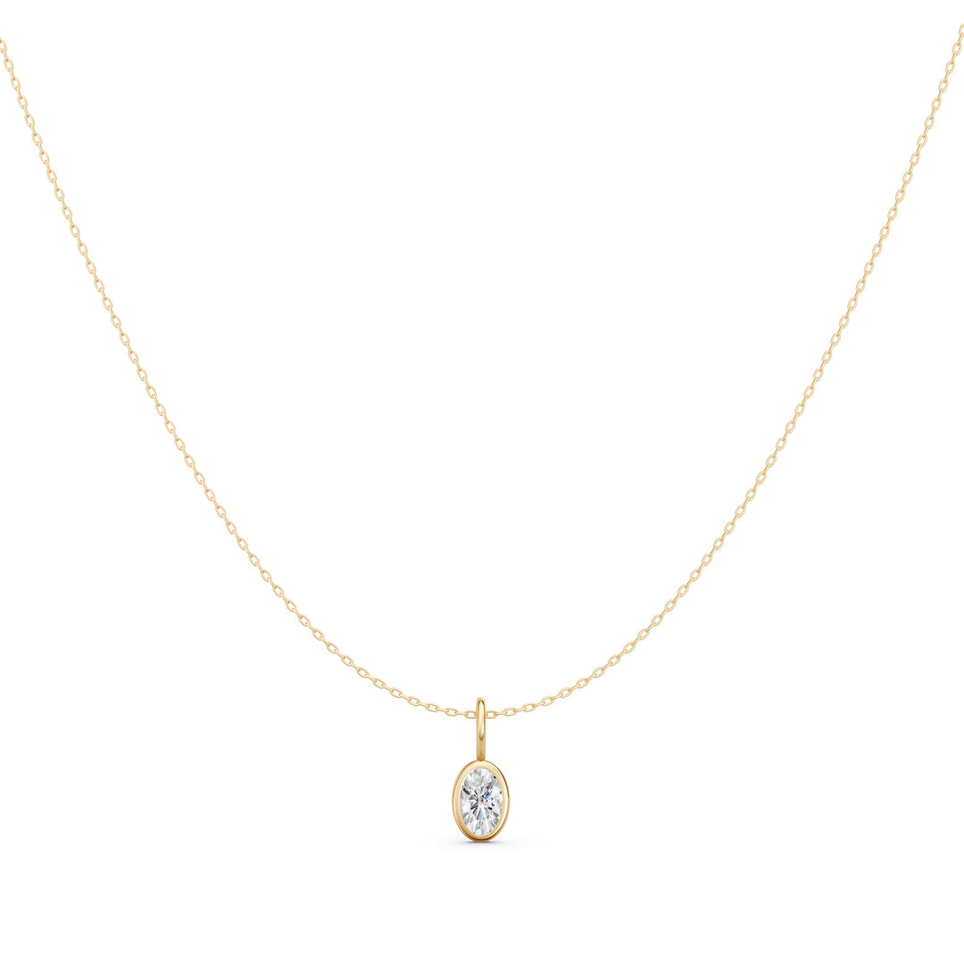 Gleam Oval Solitaire Ladies Pendant