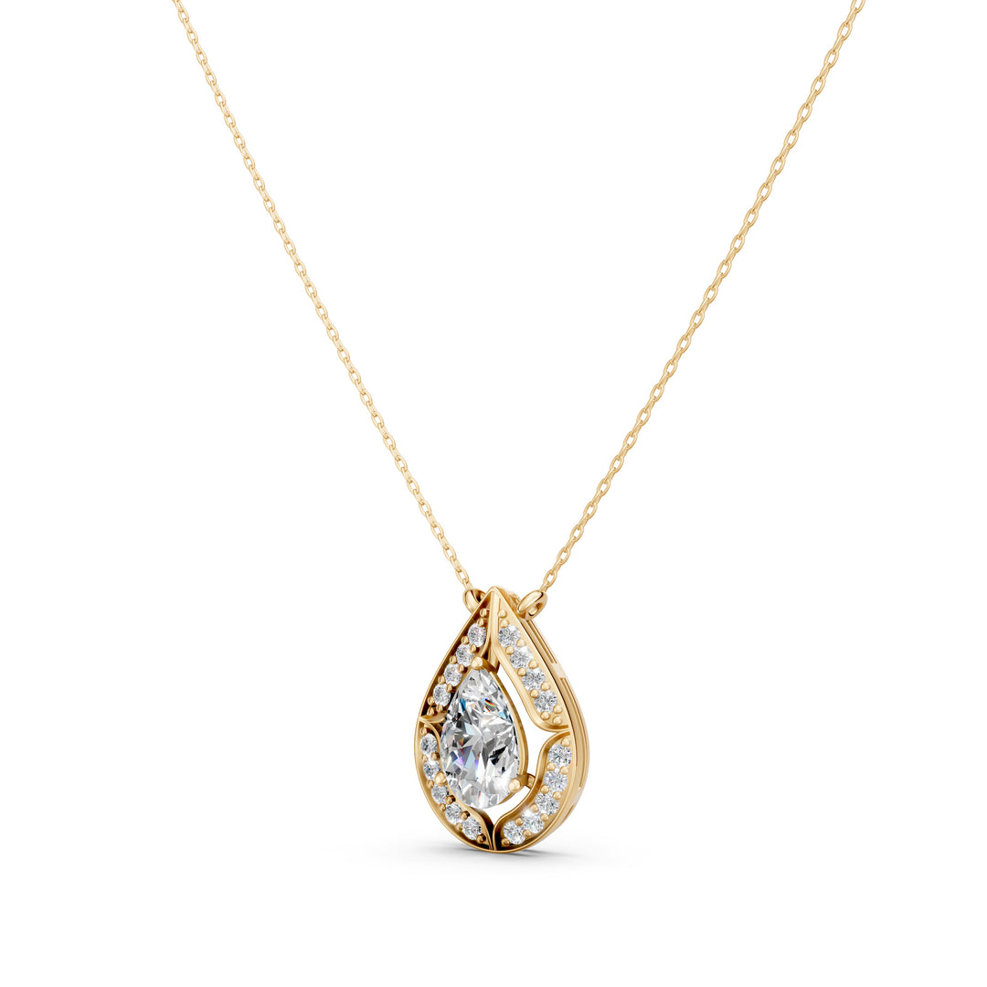 Astra Pear Solitaire Ladies Pendant