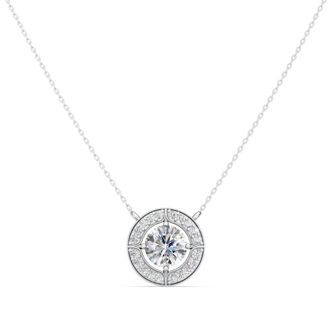 Cosmos Round Solitaire Ladies Pendant