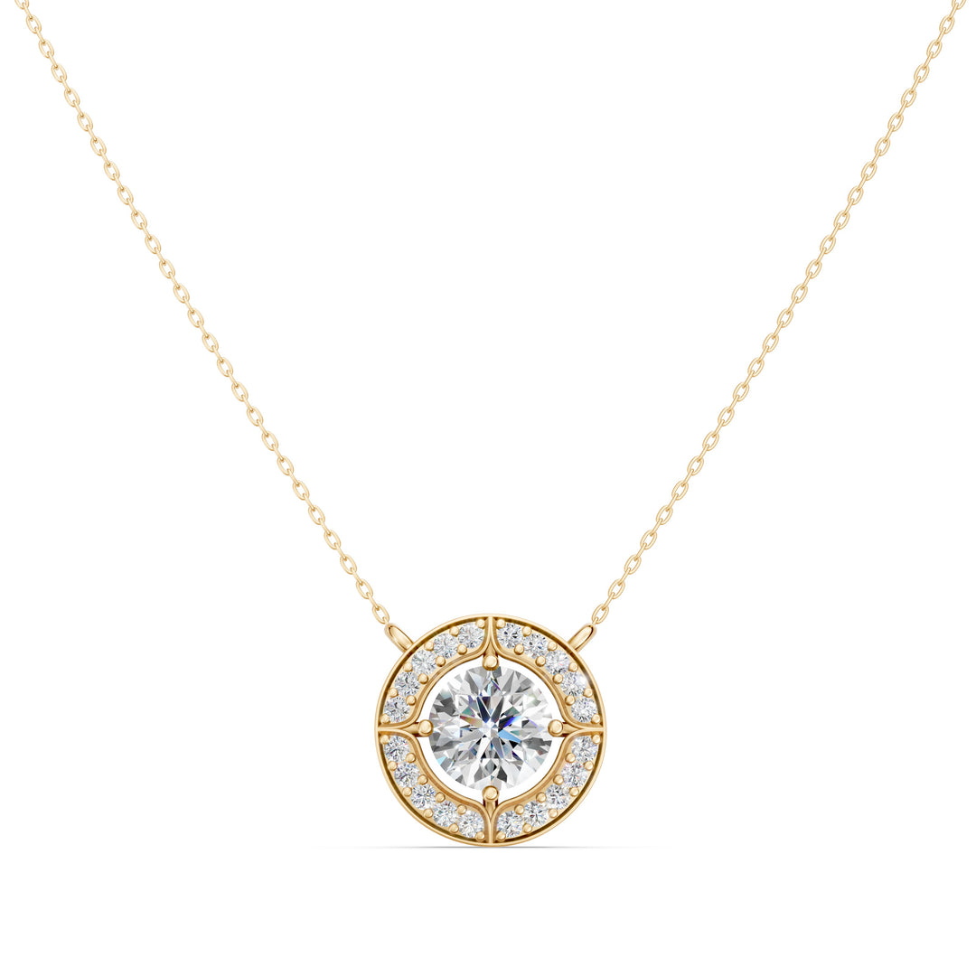 Cosmos Round Solitaire Ladies Pendant