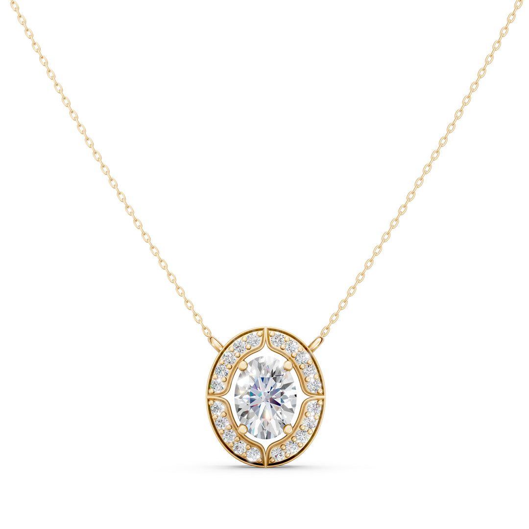 Zenith Oval Solitaire Ladies Pendant
