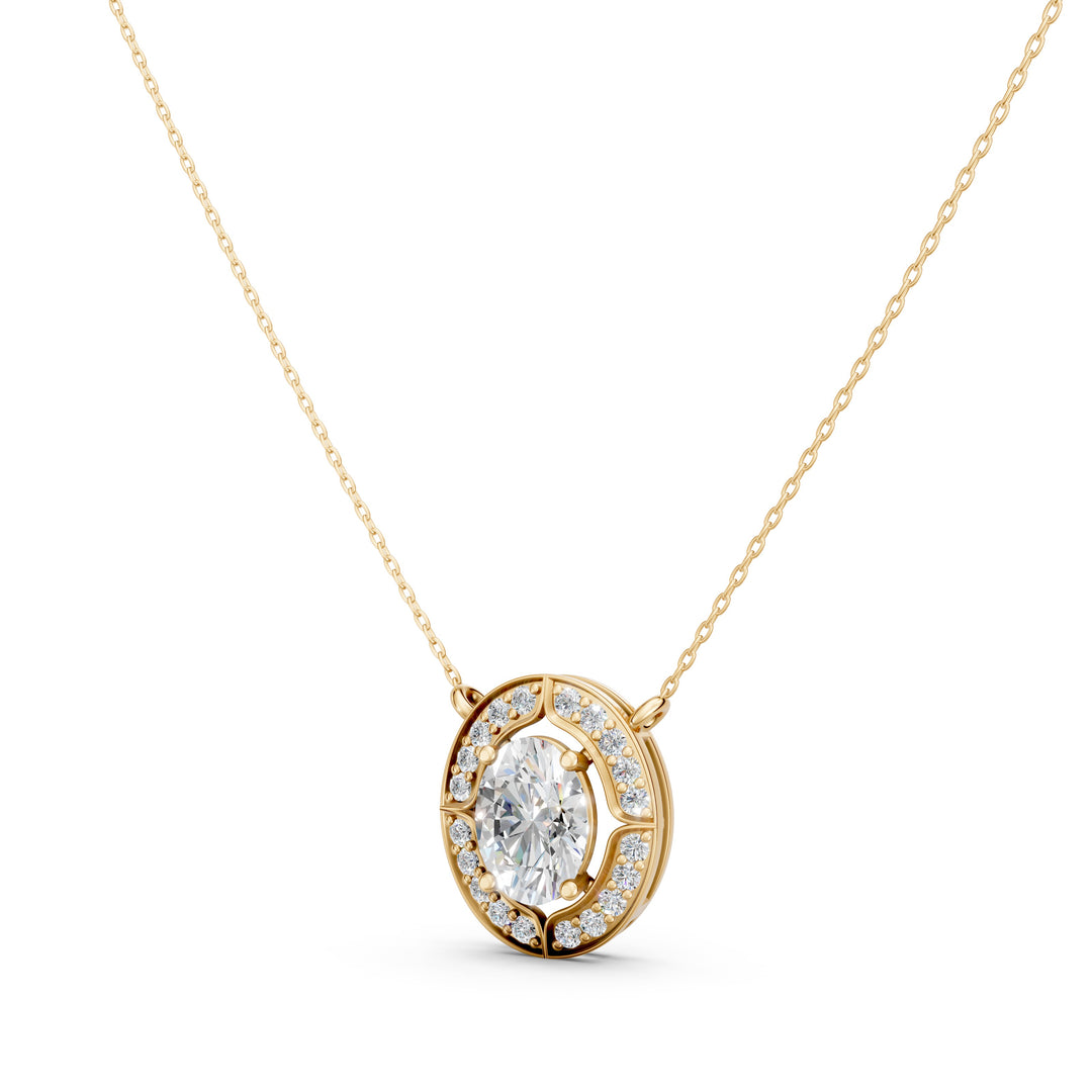 Zenith Oval Solitaire Ladies Pendant