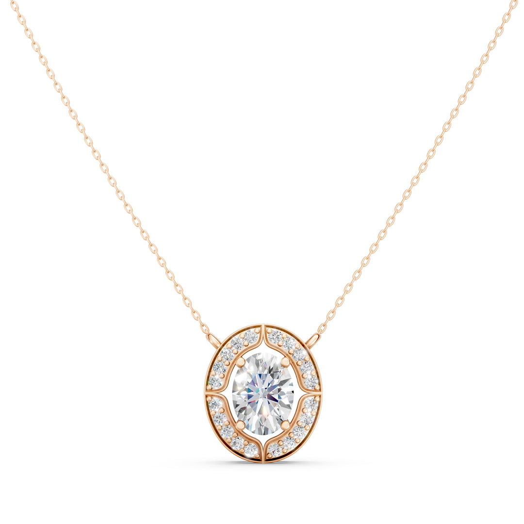 Zenith Oval Solitaire Ladies Pendant