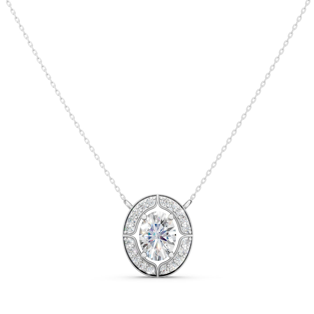 Zenith Oval Solitaire Ladies Pendant