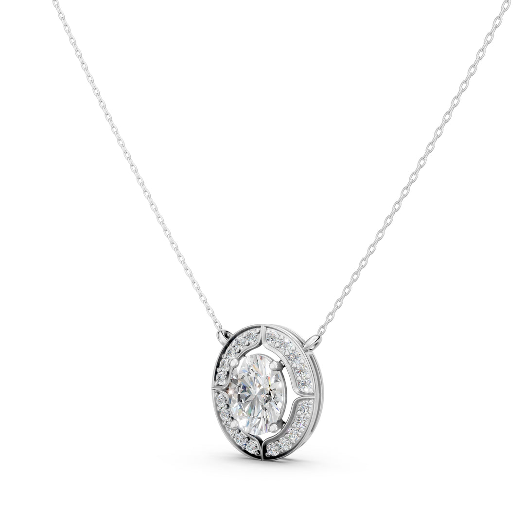 Zenith Oval Solitaire Ladies Pendant