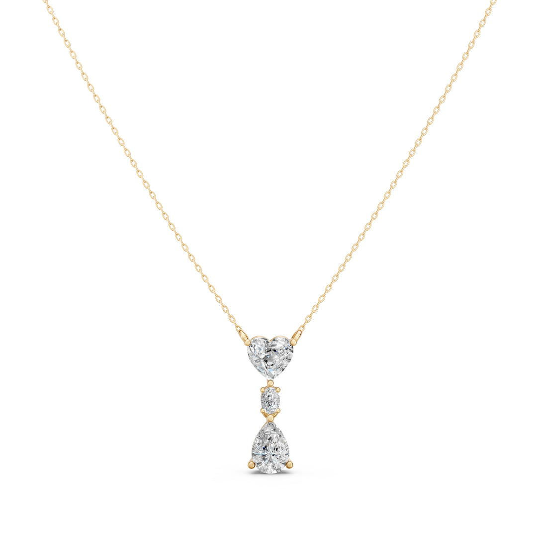 Crown Heart Solitaire Ladies Pendant