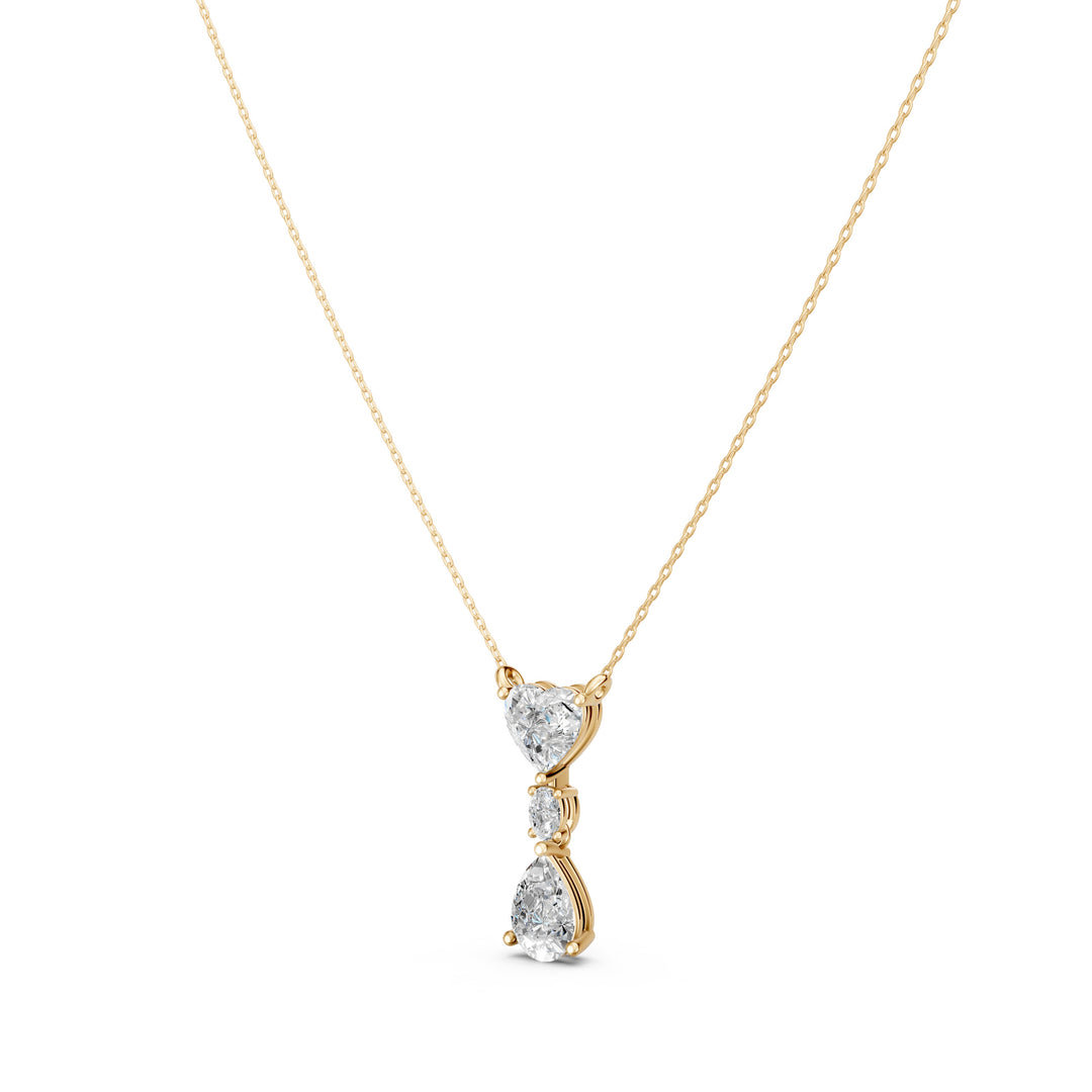 Crown Heart Solitaire Ladies Pendant