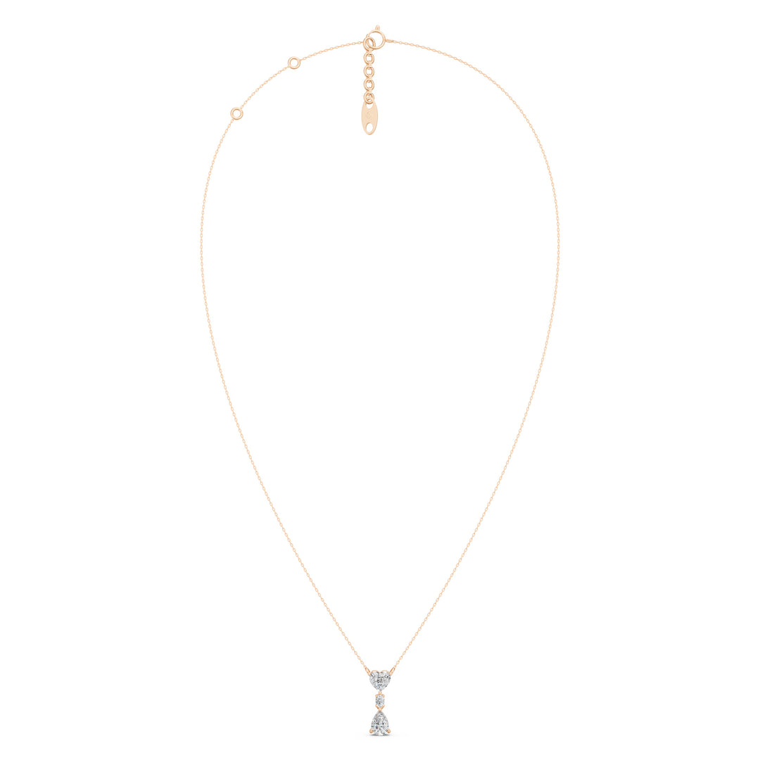 Crown Heart Solitaire Ladies Pendant
