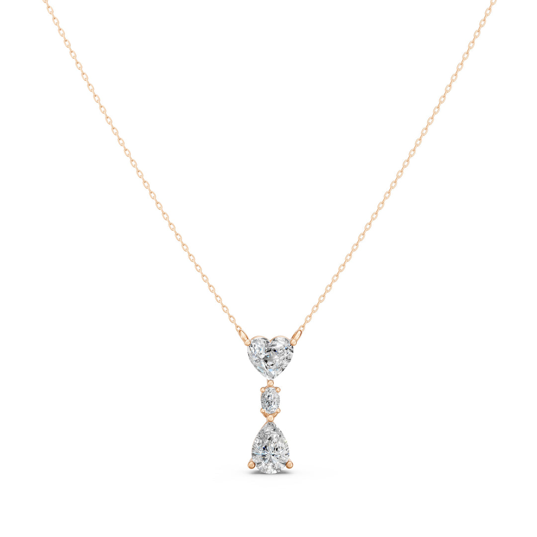 Crown Heart Solitaire Ladies Pendant
