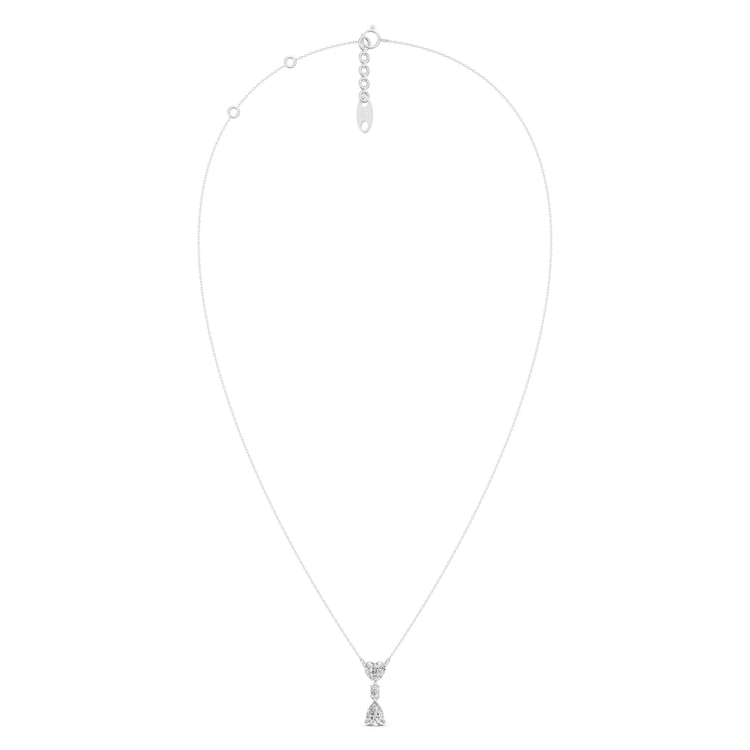 Crown Heart Solitaire Ladies Pendant