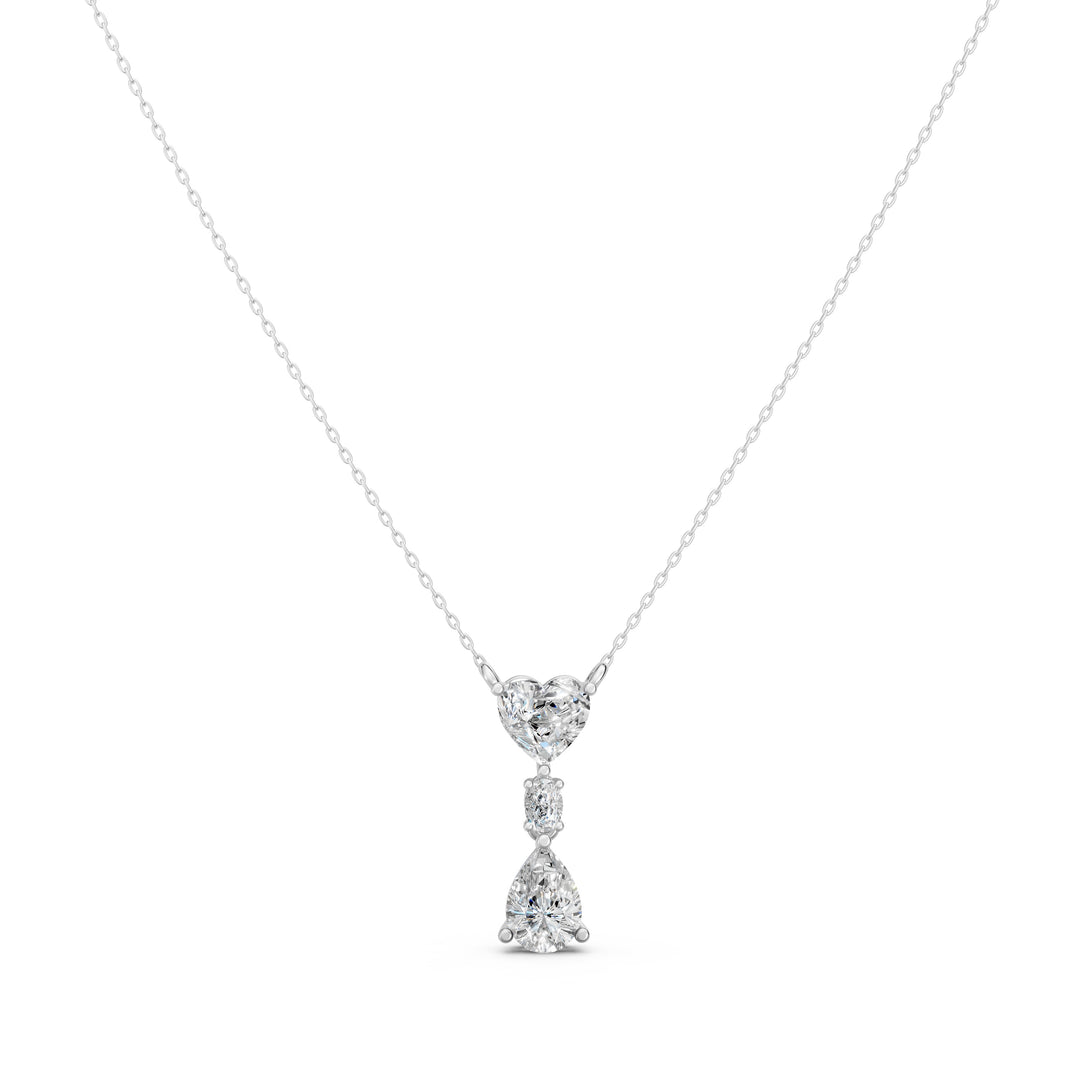 Crown Heart Solitaire Ladies Pendant