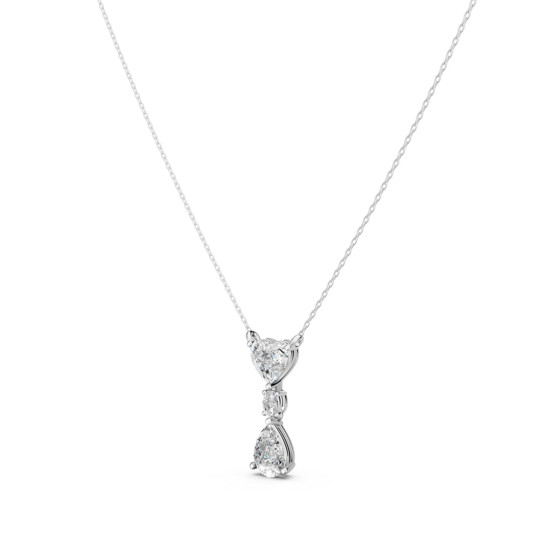 Crown Heart Solitaire Ladies Pendant