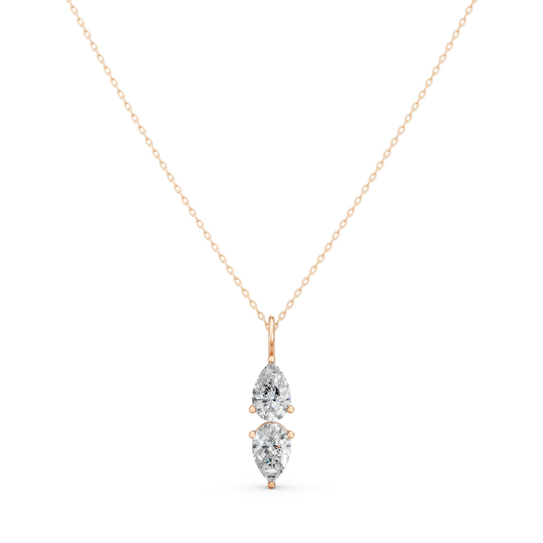Siyana Fancy shape Two Diamond Necklace