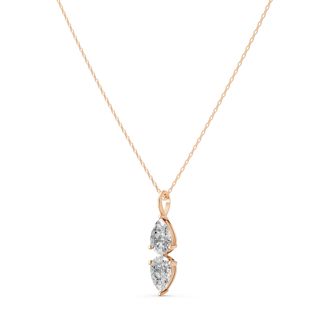 Siyana Fancy shape Two Diamond Necklace