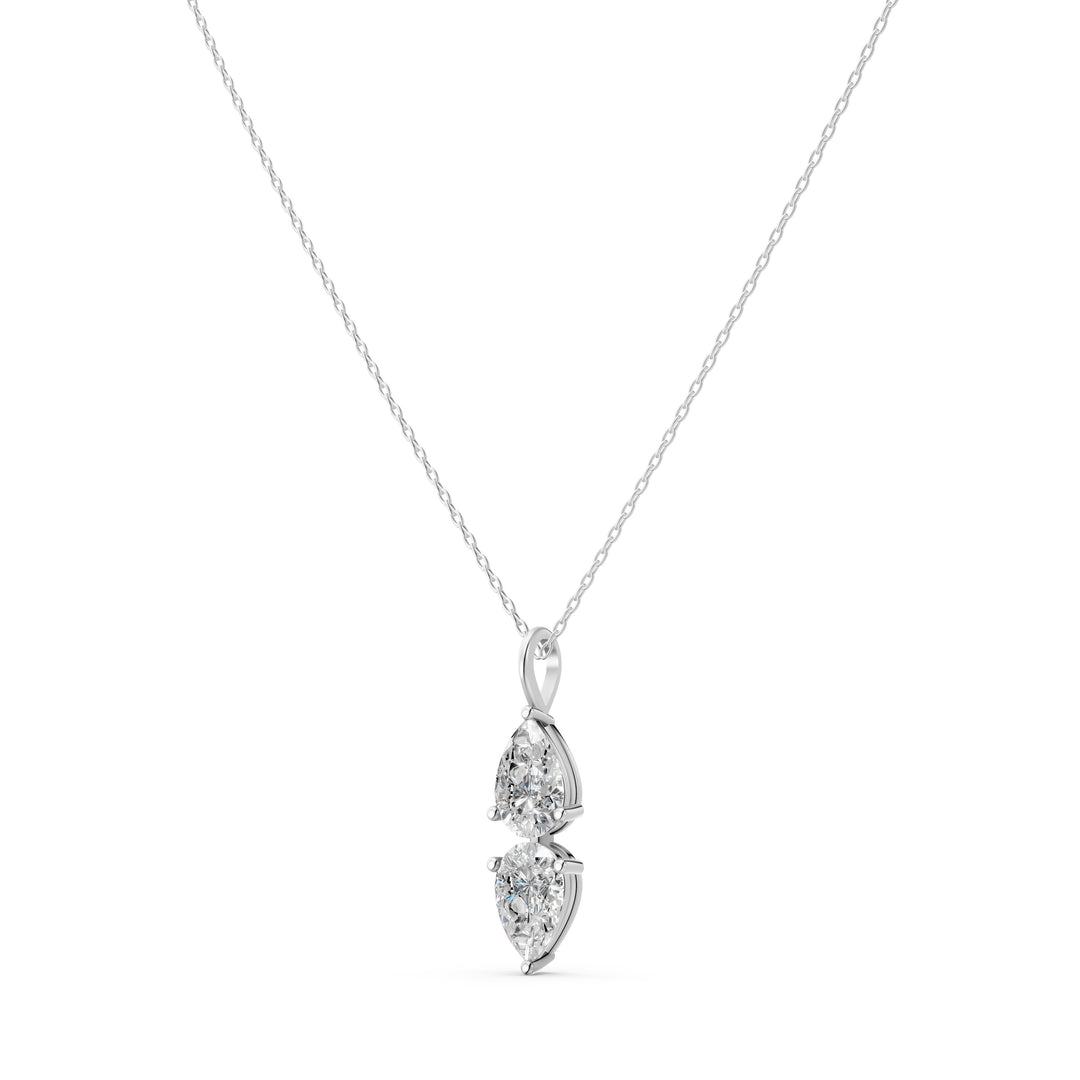 Siyana Fancy shape Two Diamond Necklace