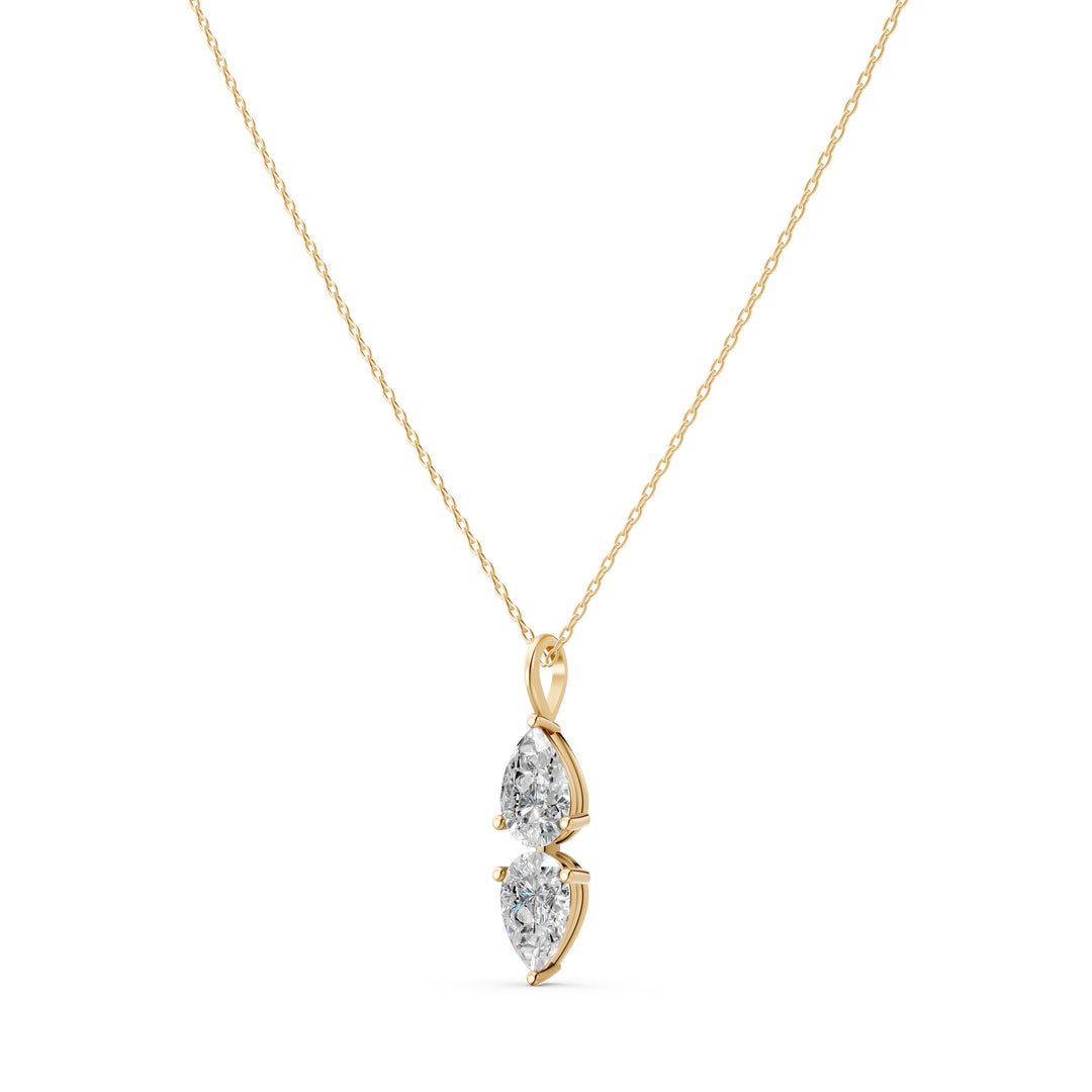 Siyana Fancy shape Two Diamond Necklace