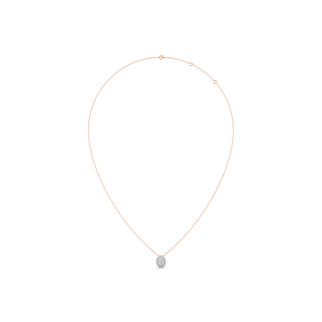Luna Round Diamond Cluster Stud Ladies Pendant
