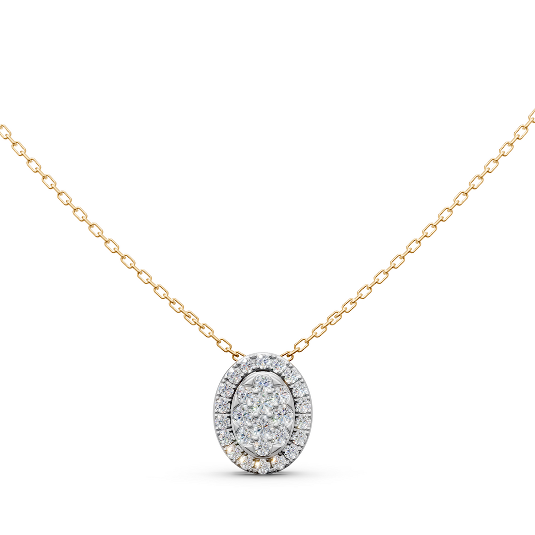 Luna Round Diamond Cluster Stud Ladies Pendant