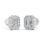Load image into Gallery viewer, Namya Emerald Solitaire Diamond Earrings
