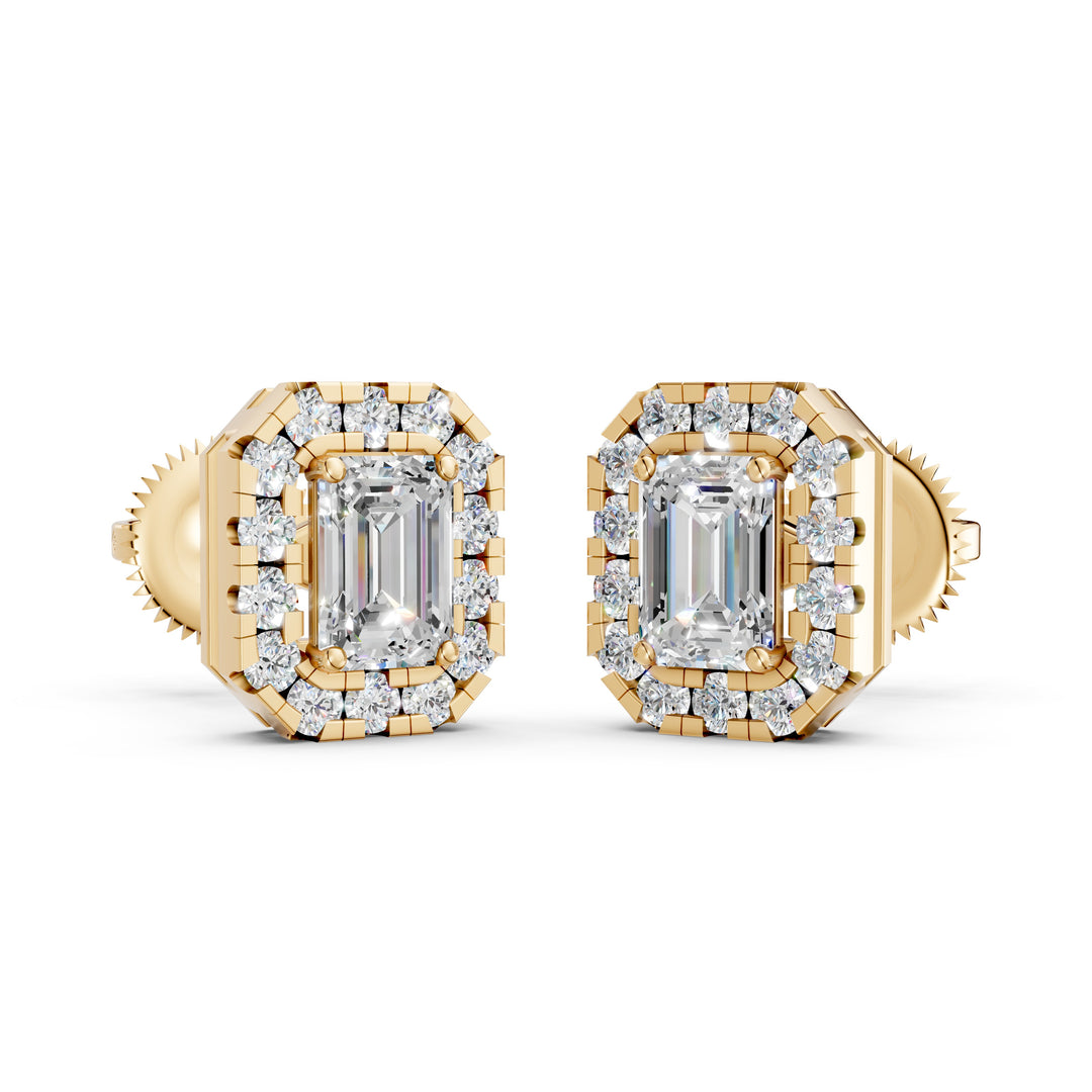 Namya Emerald Solitaire Diamond Earrings